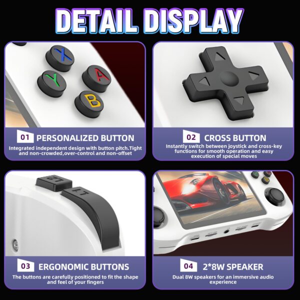 KINMRIS R46H Retro Handheld Gaming Console 64GB, Emulator Games Console ...